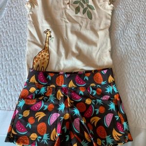 Gymboree shirt (giraffe!!) and shorts size 7-8